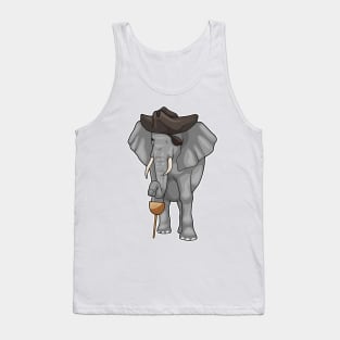 Elephant Pirate Wooden leg Eye patch Tank Top